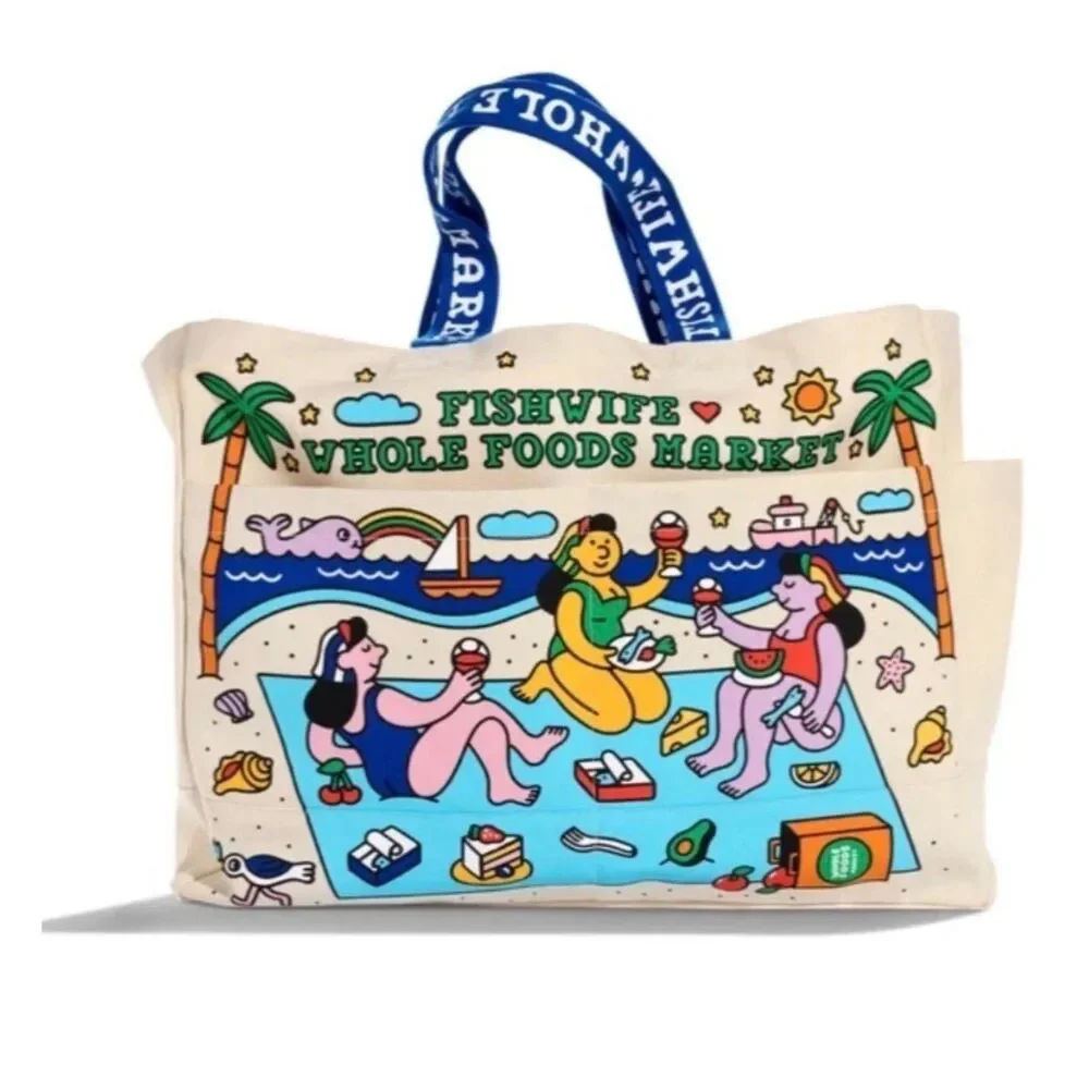 Whole Foods x Fishwife Tote Bags (Set of 3) Limited Edition NEW WITH TAGS